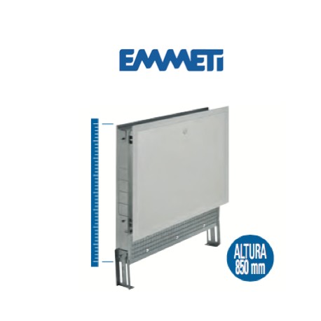 Caja en chapa galvanizada, con marco y puerta plastificada, color blanco RAL 9010, para tabiques de 120 mm.